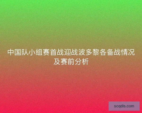 中国队小组赛首战迎战波多黎各备战情况及赛前分析