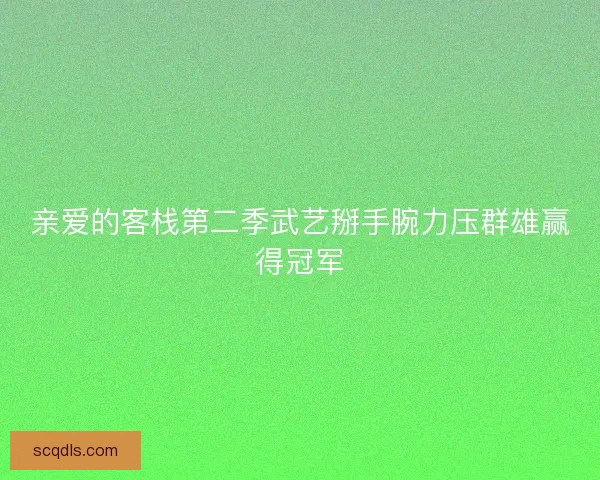 亲爱的客栈第二季武艺掰手腕力压群雄赢得冠军 亲爱的客栈第二季武艺掰手腕力压群雄赢得冠军