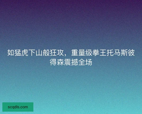 如猛虎下山般狂攻，重量级拳王托马斯彼得森震撼全场
